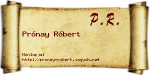 Prónay Róbert névjegykártya