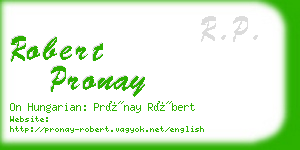 robert pronay business card